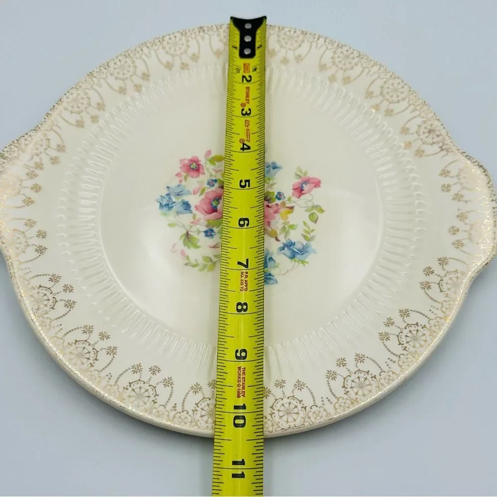 Royal China Cake Plate Sebring Ohio VTG 1960s Serving Platter Decorative Dish